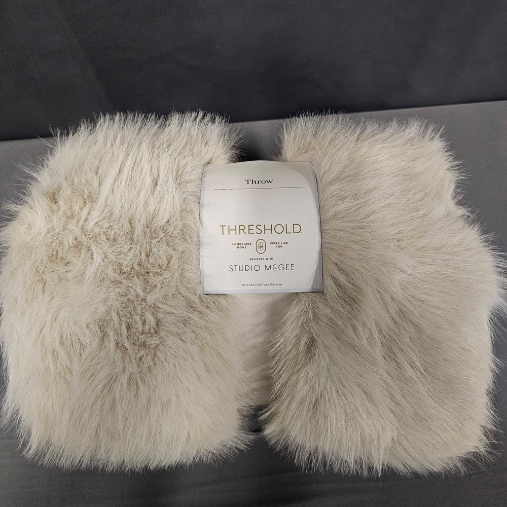 Faux Fur Throw Blanket Ivory - Threshold Designed by Studio McGee